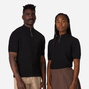 Topy Rapha St Raphael Quarter Zip Knit Panske Čierne | 4829603-MG