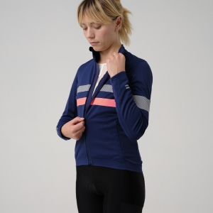 Tričko Rapha Brevet LS Gore-Tex Infinium Damske Námornícka Modrá Ruzove | 0254817-DK