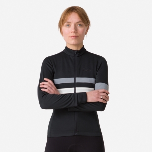 Tričko Rapha Brevet Long Sleeve Damske Čierne Biele | 4078391-LQ