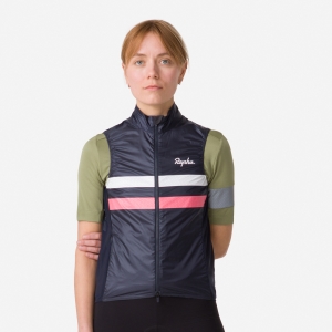 Vesta Rapha Brevet Gilet Damske Námornícka Modrá Ruzove Biele | 1957280-AK